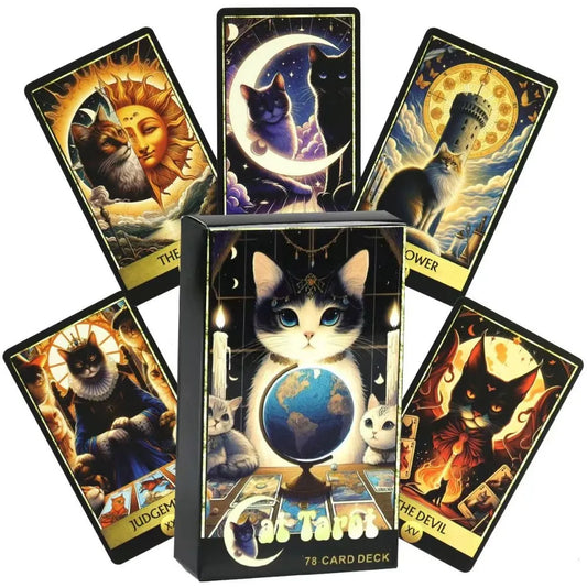 10.3*6Cm 78 Cat Tarot Deck, Cat Lovers Tarot Cards, Full Deck Tarot Cards