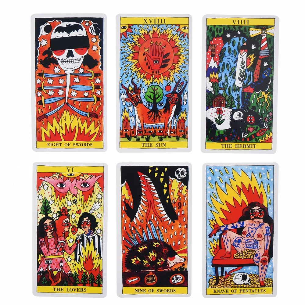 Tarot Del Fuego Cards Tarot for Deck Oracles Electronic Guide Book Game Toy by Ricardo Cavolo