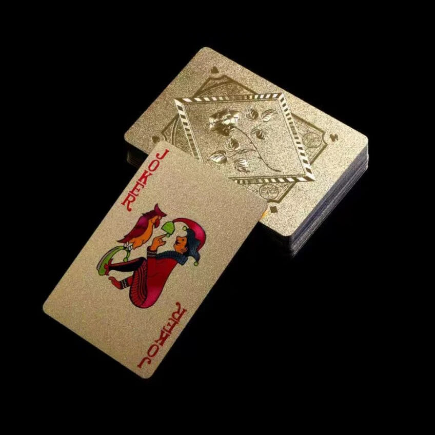 Black Quality Playing Cards Poker Waterproof Game Deck Gold Foil Poker Set Magic Waterproof Cards Gift Durable Poker