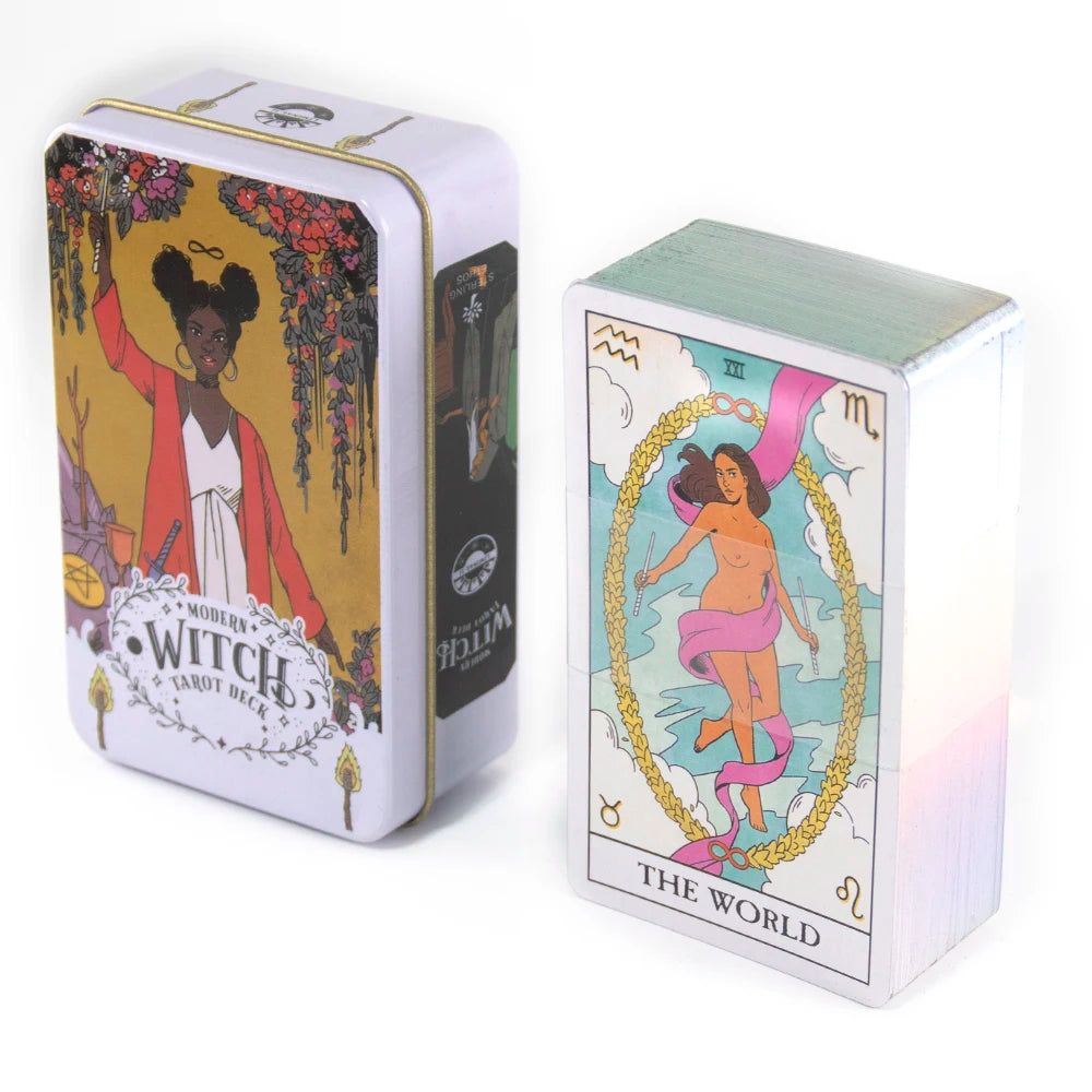 Lucid Dreams Beginners Tarot Witches in a Tin Metal Box Hot Sell Tarot Cards for Divination Tarot Deck