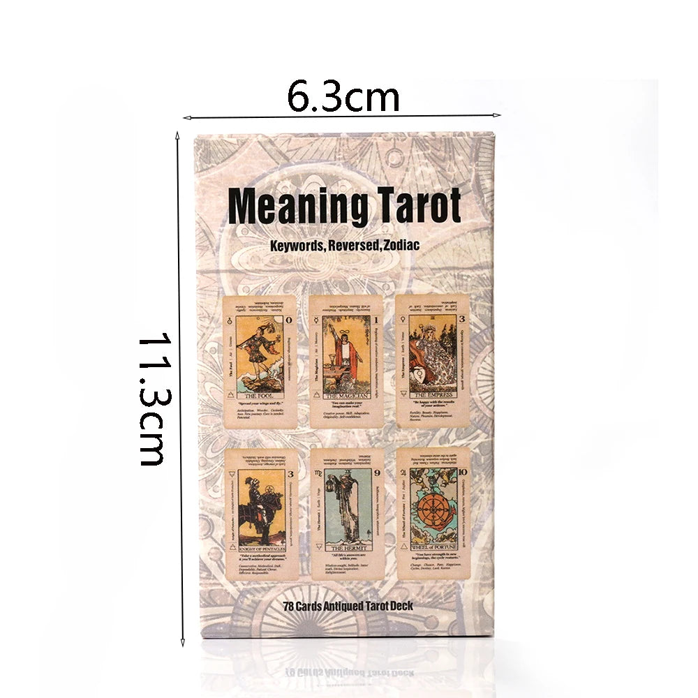 Meaning Tarot Card with Meaning on Them Beginner Tarot Keyword Antiqued Tarot Deck Learn Tarot 78 Cards