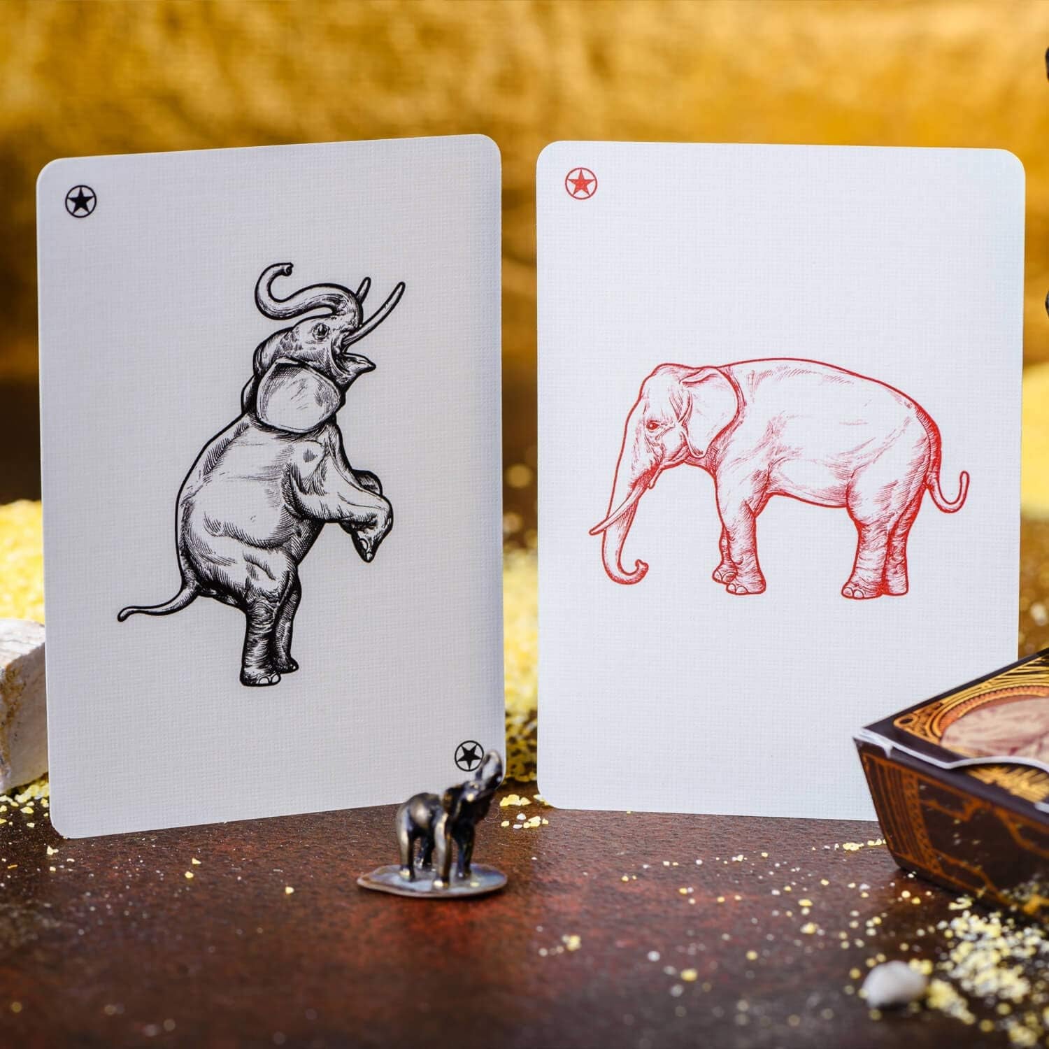 Elephant Desert Playing Cards – Beautiful Deck of Cards with FREE Card Game Ebook, Hand Illustrated Poker Cards. Incredible Foil and Intricate Detail Makes Them Great Gifts for Kids and Adults