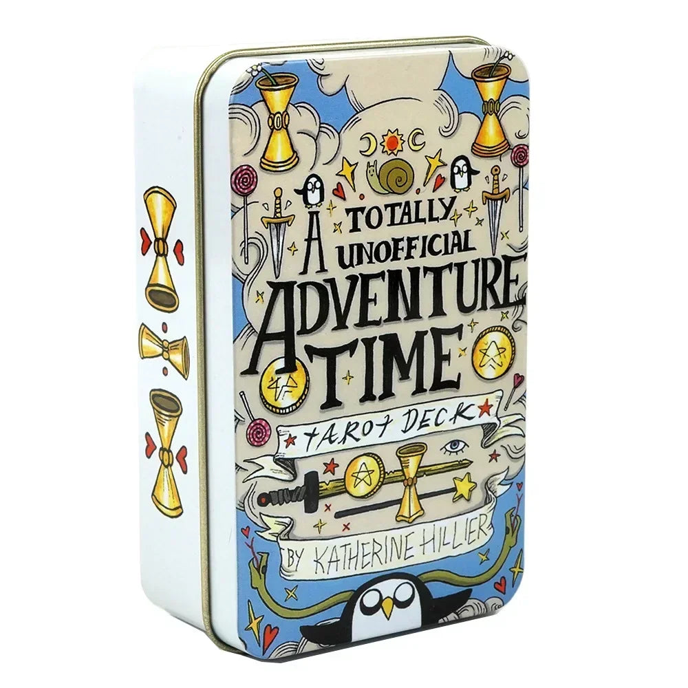 Newset Adventure Time Tarot Deck the Adventuretin Metal Box High Quality 78 Pcs Card Gilded Edge with Paper Guidebook Board Game