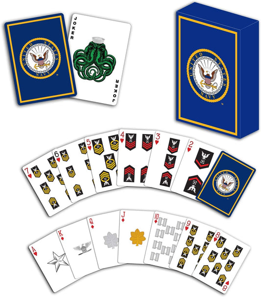 US Navy Professional Quality Navy Playing Cards - Great for Game Night - Navy Gifts for Sailors | Disabled USMC Vet Owned Small Business