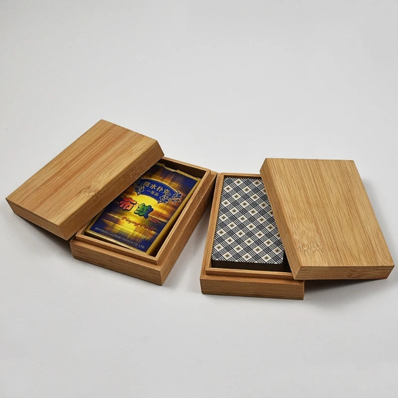 Bamboo Cards Storage Box Desktop Poker Playing Card Box Case for Tarot Playing Games Table Board Deck Game Drop Shipping