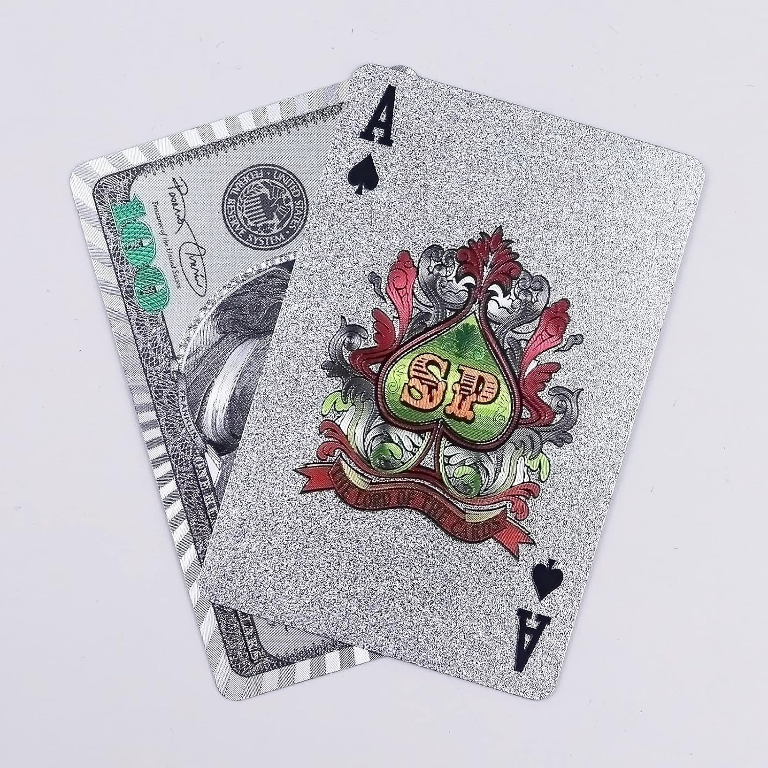 Silver Foil Playing Cards, Waterproof Deck of Cards, Poker Cards, Cards for Table Game, Luxury Poker Card, Use for Party and Entertainment