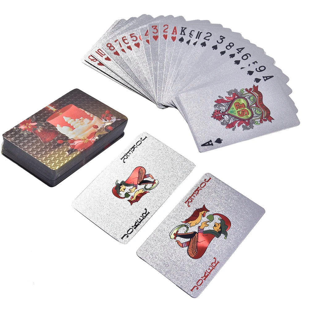 24K Gold Playing Cards Poker Game Deck Gold Foil Poker Set Plastic Magic Card Waterproof Cards Magic