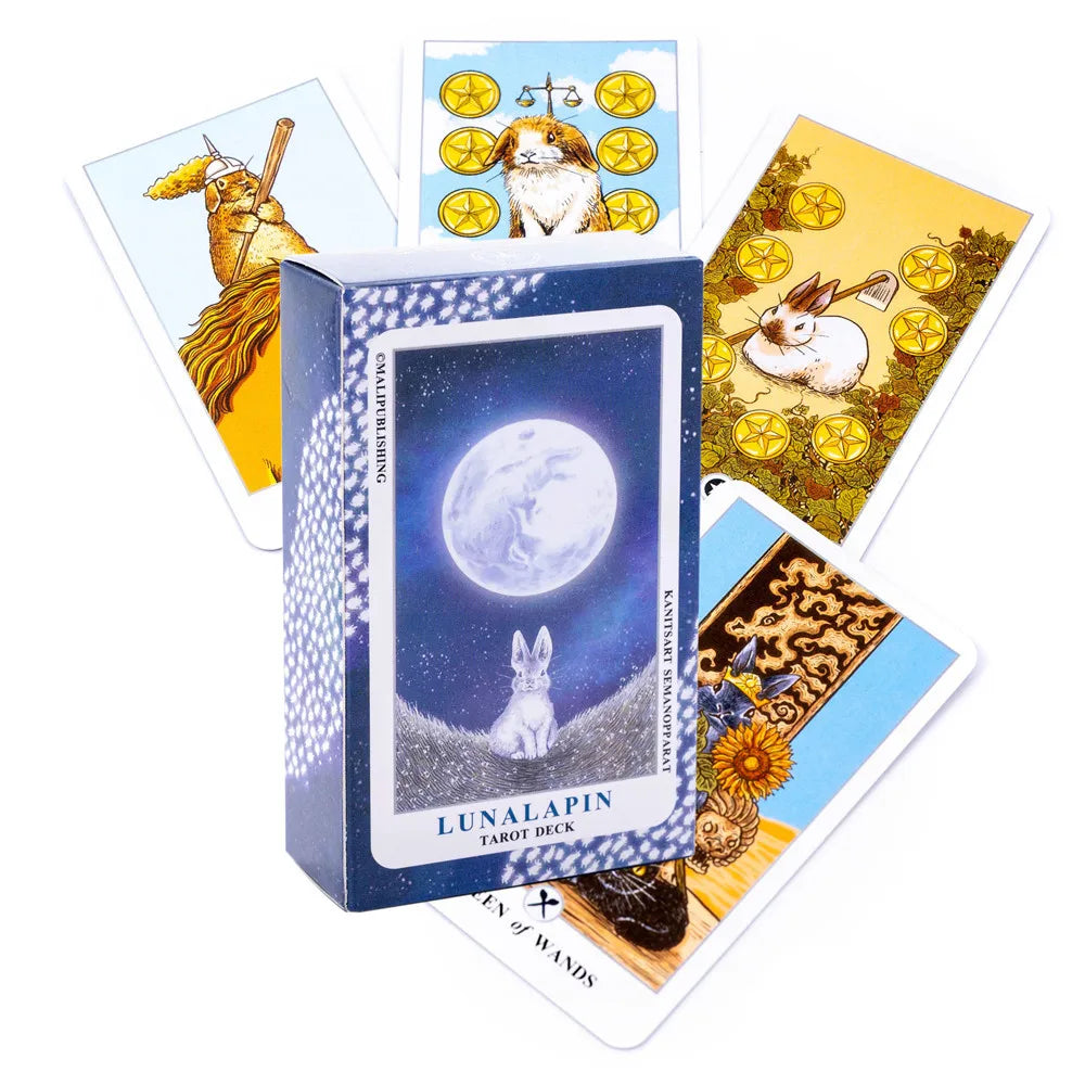 Newest Tarot Cards Lunalapin Rabbit Tarot Deck Tarot Card Game Party Table Board Game Card Deck Fortune-Telling Oracle Cards