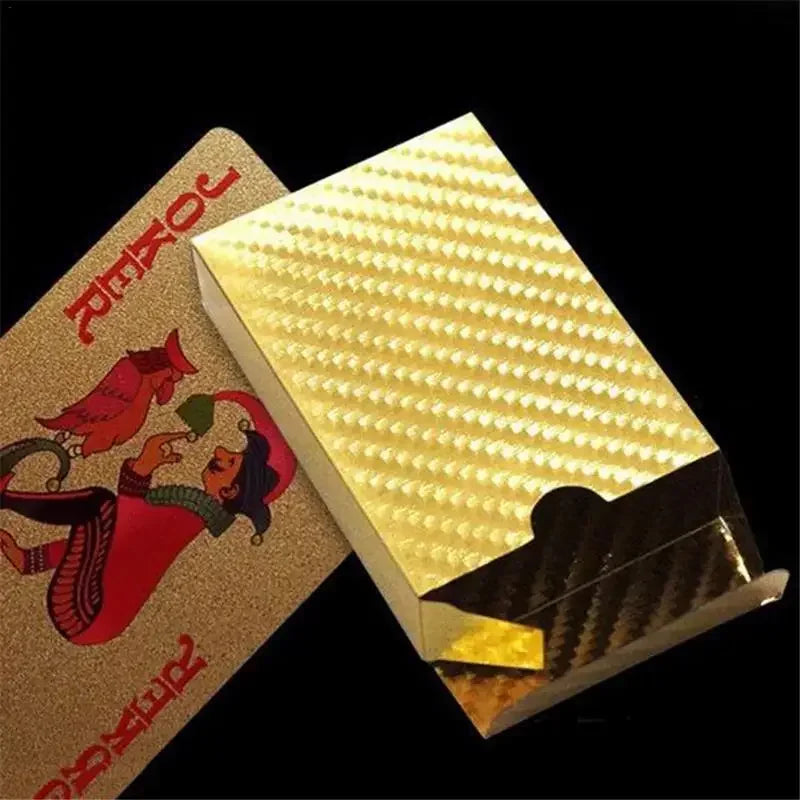 24K Gold Playing Cards Plastic Poker Game Deck Foil Pokers Pack Magic Cards Waterproof Card Gift Collection Gambling Board Game