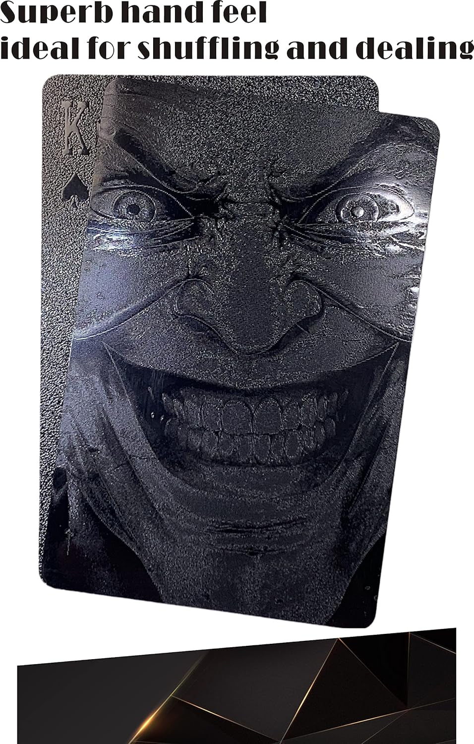 Black Cards Deck of Cards 2 Pack Black Playing Cards Unique Themed Evil Smile Clown Waterproof Decks Cards Plastic PET Poker Premium Magic Party Game