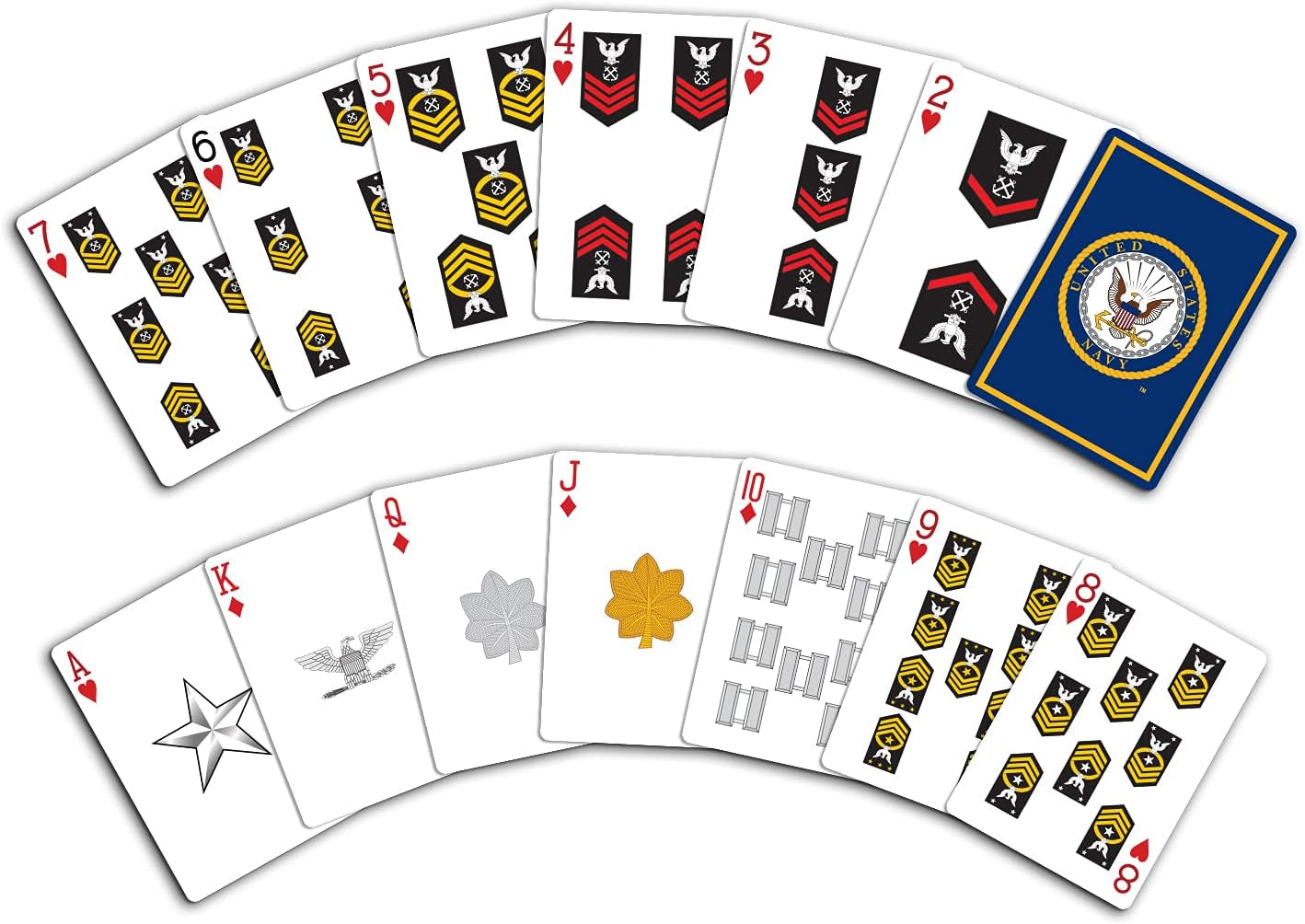 US Navy Professional Quality Navy Playing Cards - Great for Game Night - Navy Gifts for Sailors | Disabled USMC Vet Owned Small Business