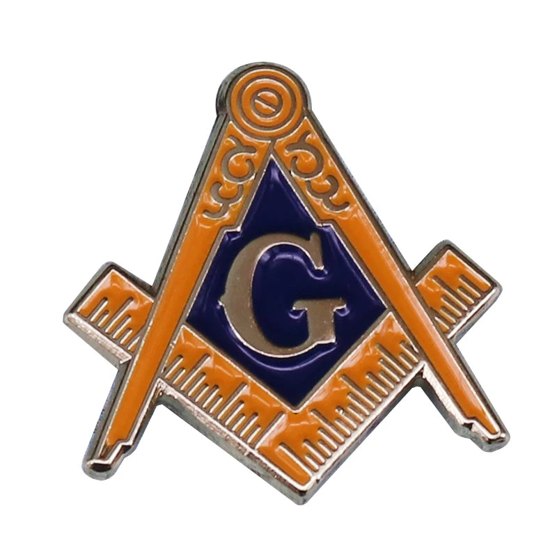 Masonic Compasses Freemason Mason Pin and Cuff Links and Tie Clip Set