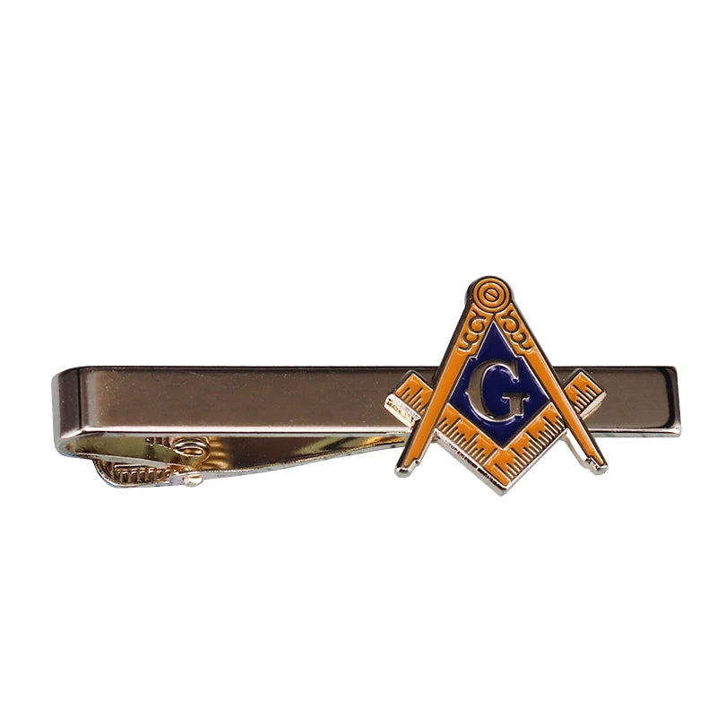 Masonic Compasses Freemason Mason Pin and Cuff Links and Tie Clip Set