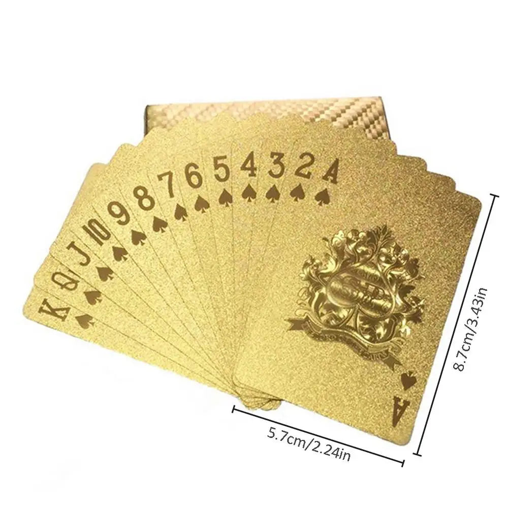 24K Gold Playing Cards Poker Game Deck Gold Foil Poker Set Plastic Magic Card Waterproof Cards Magic