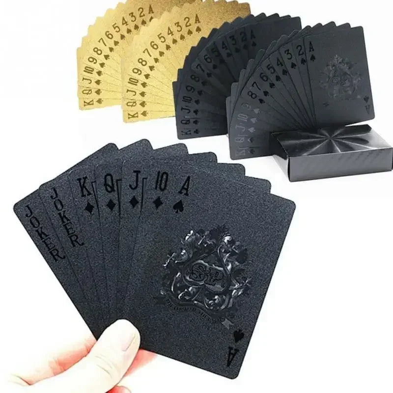 24K Gold Playing Cards Plastic Poker Game Deck Foil Pokers Pack Magic Cards Waterproof Card Gift Collection Gambling Board Game