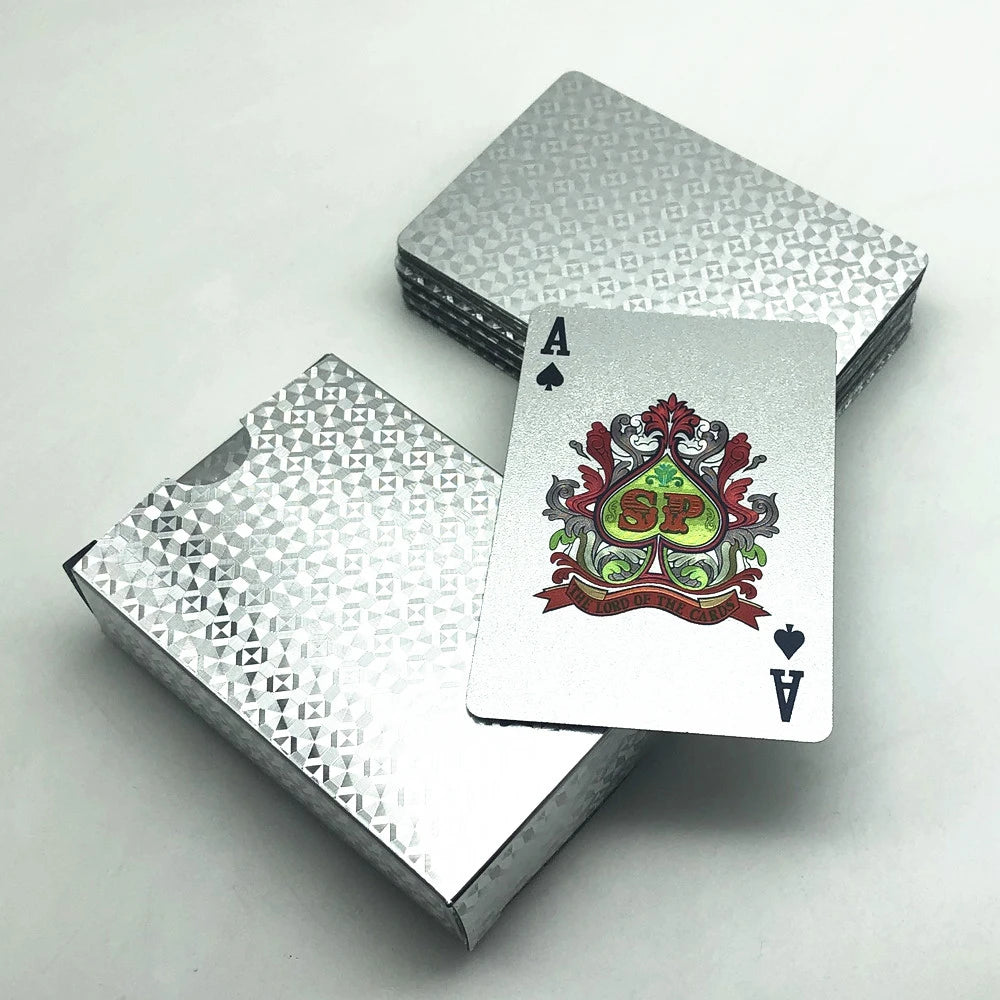 New 24K Gold Playing Cards Plastic Poker Game Deck Foil Pokers Pack Magic Waterproof Card Gift Collection Gambling Board Game