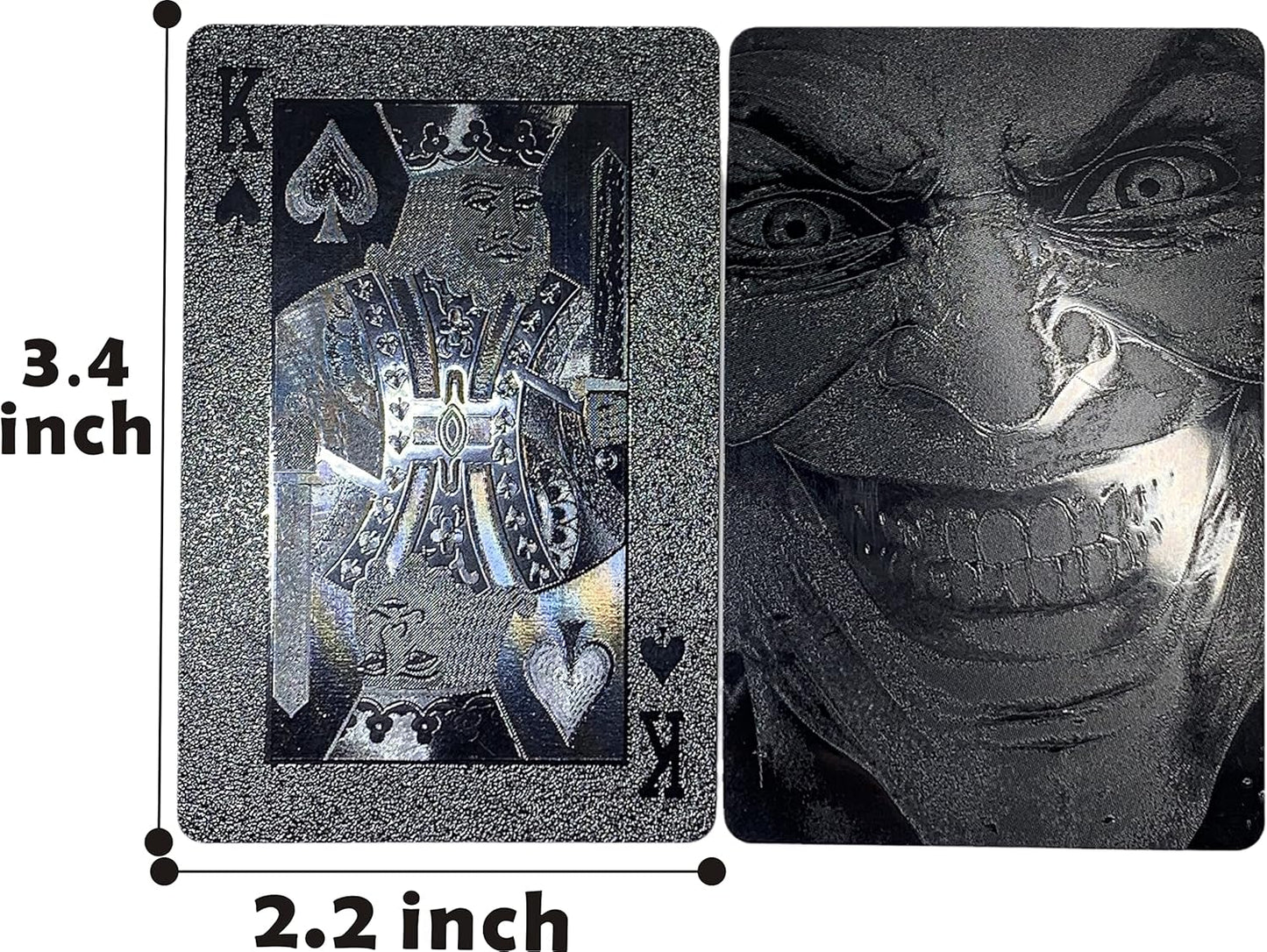 Black Cards Deck of Cards 2 Pack Black Playing Cards Unique Themed Evil Smile Clown Waterproof Decks Cards Plastic PET Poker Premium Magic Party Game