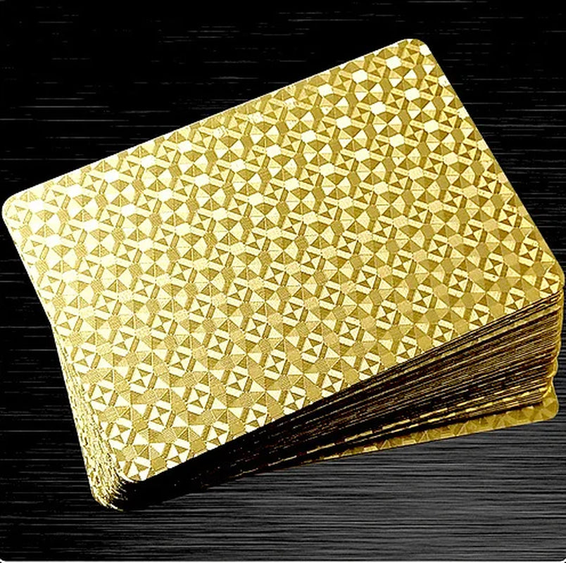 Black Quality Playing Cards Poker Waterproof Game Deck Gold Foil Poker Set Magic Waterproof Cards Gift Durable Poker