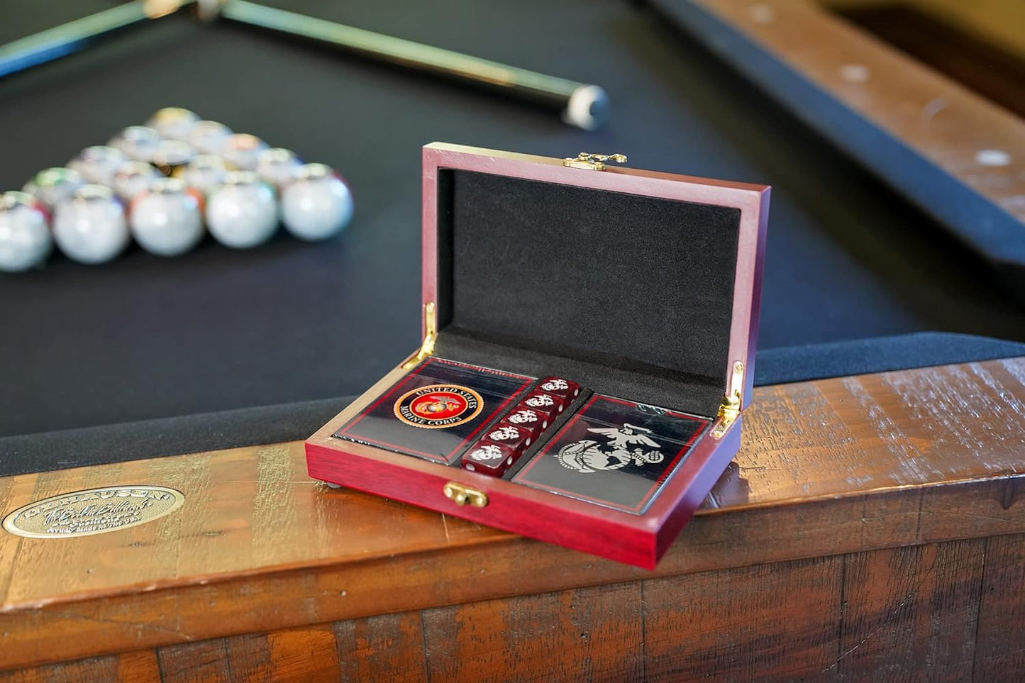 USMC Playing Cards with Marine Corps Dice Gift Set - Show Your Marine Pride with This Officially Licensed Deck and Dice Combo - Great Gift for Marines