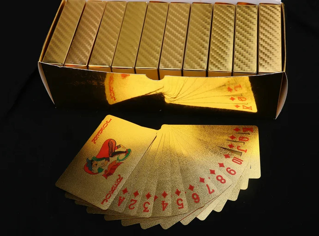 One Deck Gold Foil Poker Euros Style Plastic Poker Playing Cards Waterproof Cards Good Price Gambling Board Game GYH