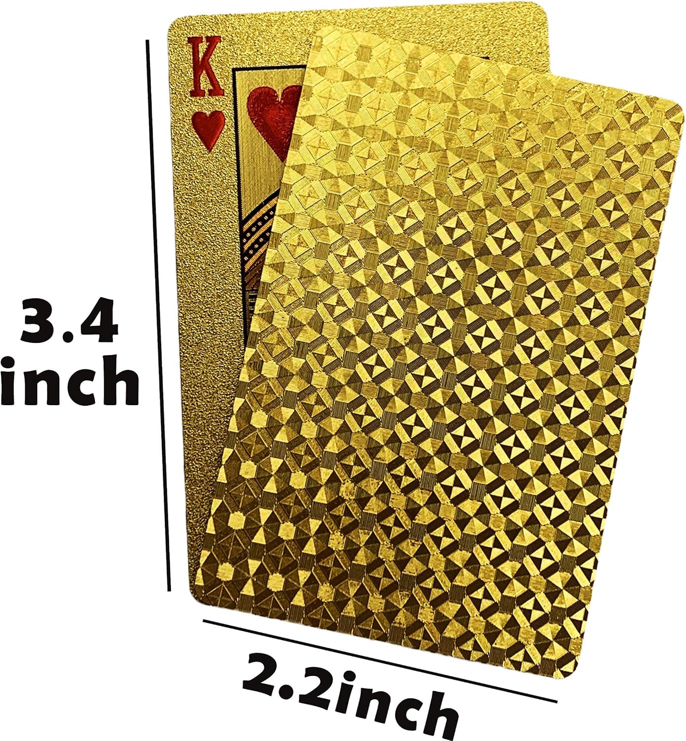 2 Decks Playing Cards Gold Silver Diamond 24K Foil Waterproof Poker HD Kids Adults Magic Party Games (Gold Silver)