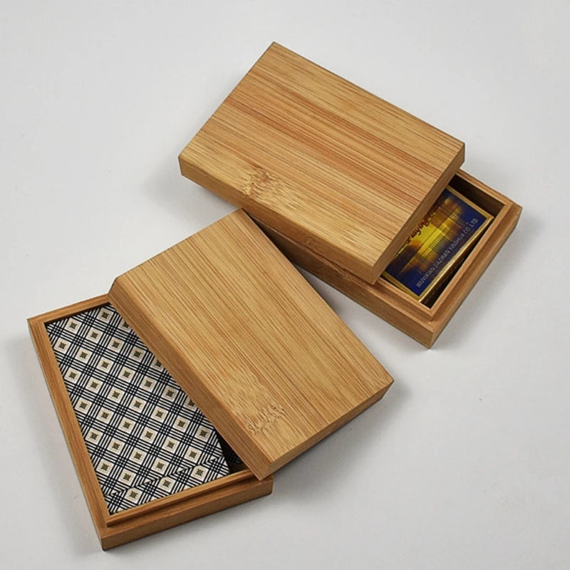 Bamboo Cards Storage Box Desktop Poker Playing Card Box Case for Tarot Playing Games Table Board Deck Game Drop Shipping