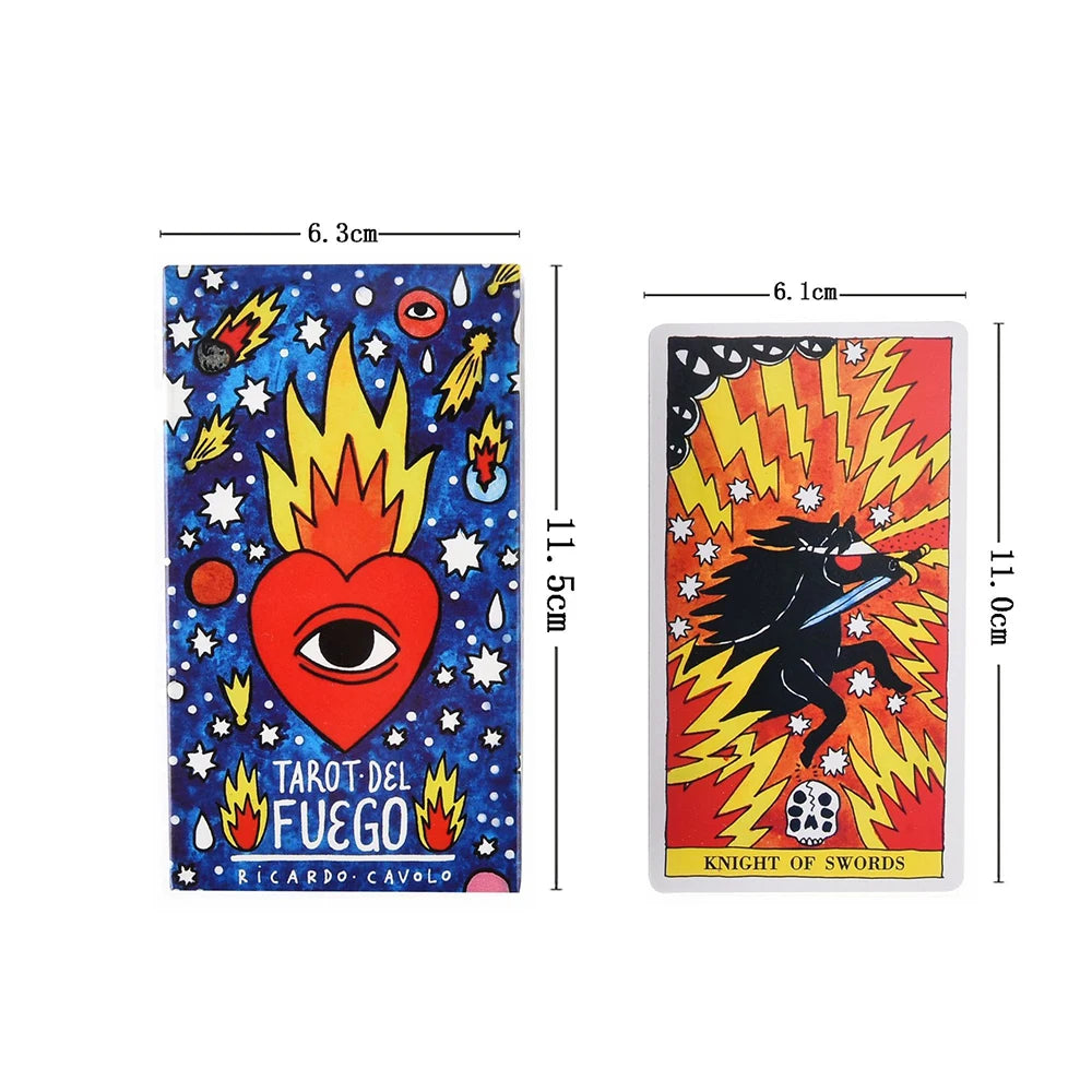 Tarot Del Fuego Cards Tarot for Deck Oracles Electronic Guide Book Game Toy by Ricardo Cavolo