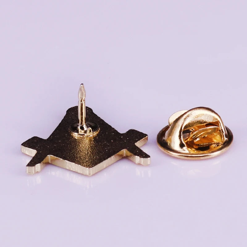 Masonic Compasses Freemason Mason Pin and Cuff Links and Tie Clip Set