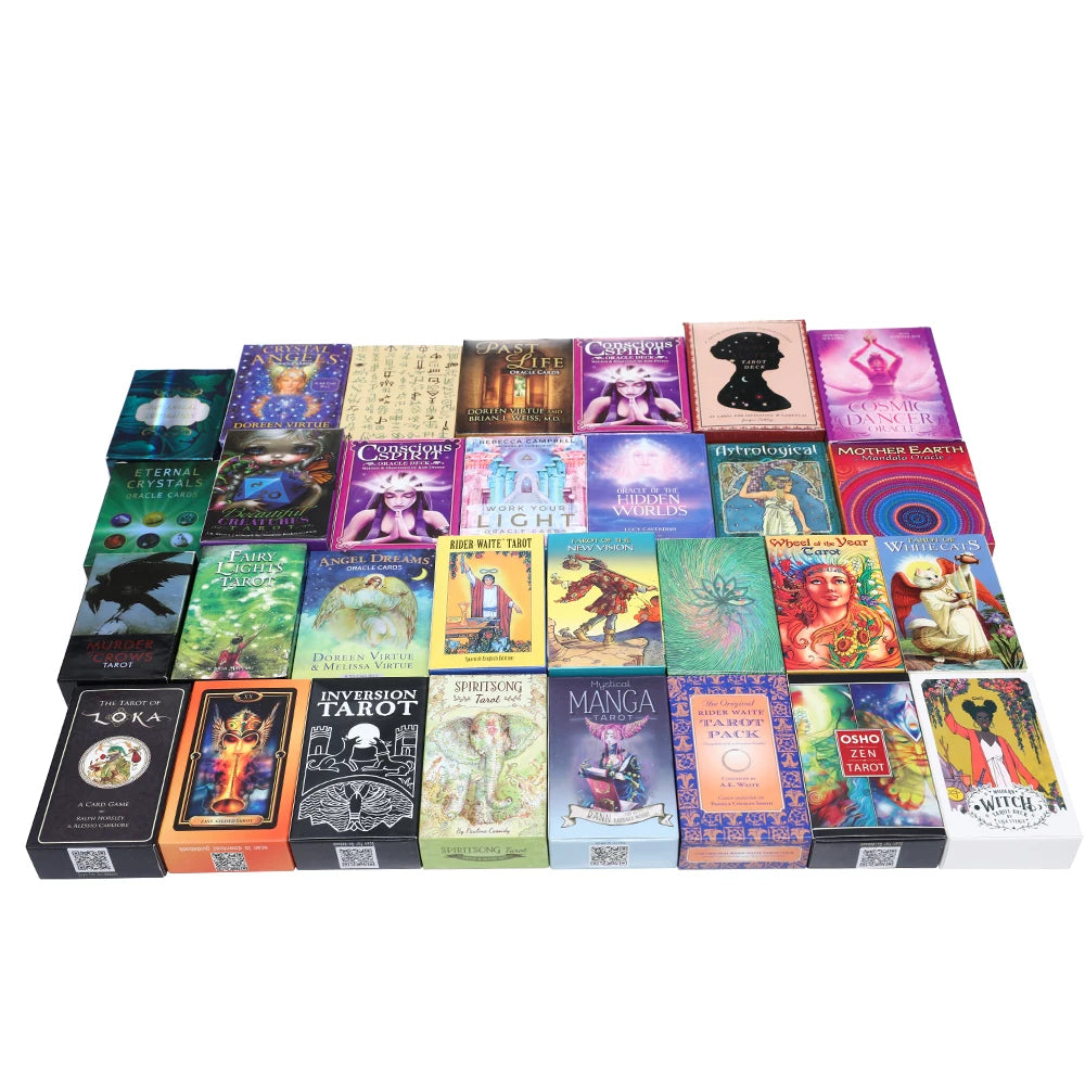 Tarot Oracle Cards English Version Board Games Deck Witchcraft Fairy E-Guidebook Mysterious Divination Playing Cards