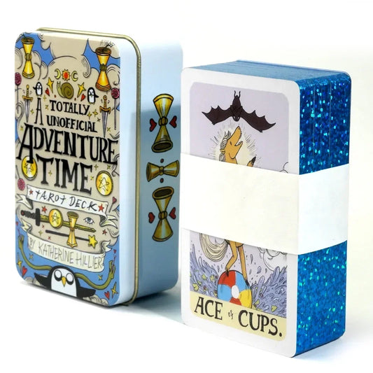 Newset Adventure Time Tarot Deck the Adventuretin Metal Box High Quality 78 Pcs Card Gilded Edge with Paper Guidebook Board Game