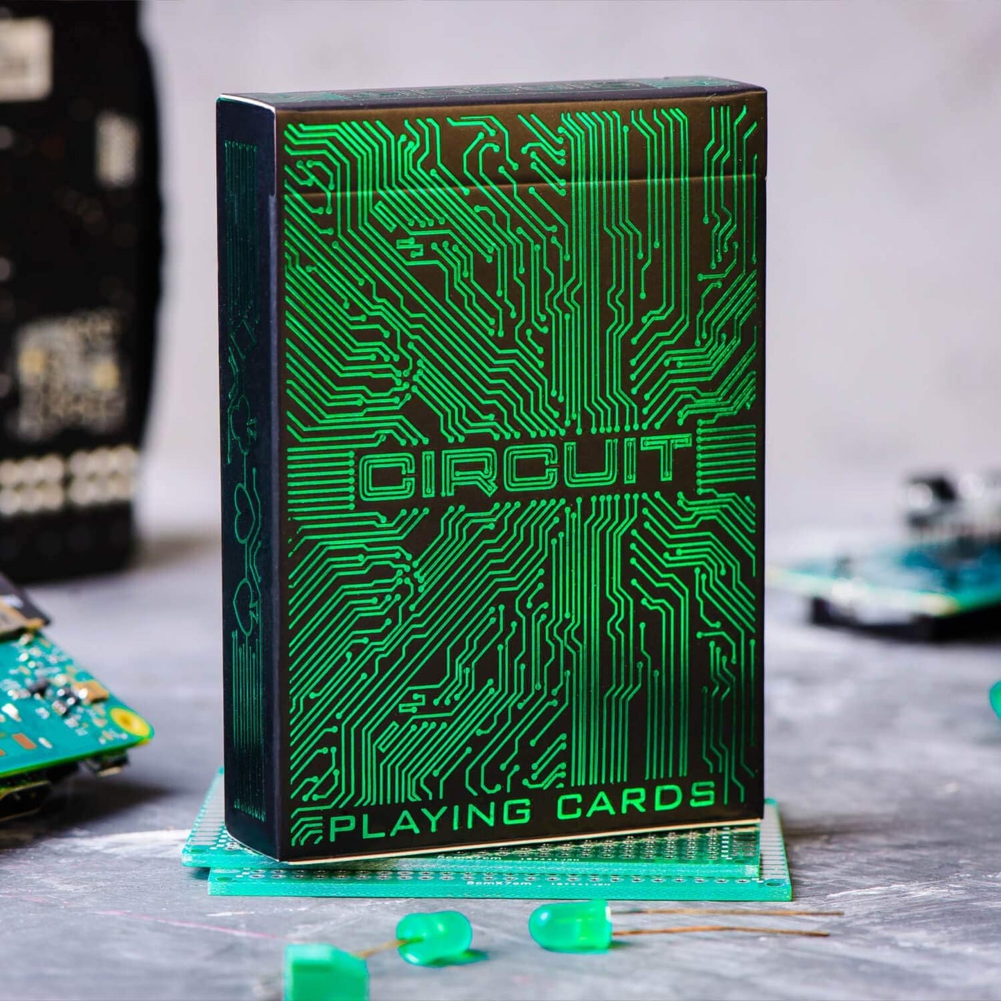 Circuit Playing Cards, Creative Deck of Cards with Free Card Game Ebook, Premium Card Deck, Cool Poker Cards, Unique Bright Colors for Kids & Adults, Computer Themed, Black Playing Cards