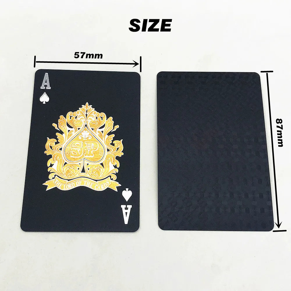 1 Deck Black Plastic Poker Cards Glod Silver Playing Cards Home Board Game Family Home Gift L682